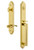 Grandeur Hardware - Arc One-Piece Handleset with D Grip and Bellagio Lever in Lifetime Brass - ARCDGRBEL - 846705
