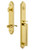 Grandeur Hardware - Arc One-Piece Dummy Handleset with D Grip and Bellagio Lever in Lifetime Brass - ARCDGRBEL - 849701
