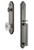 Grandeur Hardware - Arc One-Piece Handleset with D Grip and Biarritz Knob in Antique Pewter - ARCDGRBIA - 843535