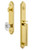 Grandeur Hardware - Arc One-Piece Handleset with D Grip and Biarritz Knob in Lifetime Brass - ARCDGRBIA - 843547