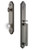 Grandeur Hardware - Arc One-Piece Handleset with D Grip and Bordeaux Knob in Antique Pewter - ARCDGRBOR - 843595