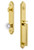 Grandeur Hardware - Arc One-Piece Handleset with D Grip and Bordeaux Knob in Lifetime Brass - ARCDGRBOR - 843606