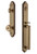 Grandeur Hardware - Arc One-Piece Handleset with D Grip and Bouton Knob in Vintage Brass - ARCDGRBOU - 843703