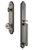 Grandeur Hardware - Arc One-Piece Dummy Handleset with D Grip and Bouton Knob in Antique Pewter - ARCDGRBOU - 848447