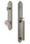 Grandeur Hardware - Arc One-Piece Dummy Handleset with D Grip and Bouton Knob in Satin Nickel - ARCDGRBOU - 848457