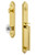 Grandeur Hardware - Arc One-Piece Handleset with D Grip and Burgundy Knob in Lifetime Brass - ARCDGRBUR - 843726