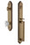 Grandeur Hardware - Arc One-Piece Handleset with D Grip and Chambord Knob in Vintage Brass - ARCDGRCHM - 843823