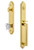 Grandeur Hardware - Arc One-Piece Handleset with D Grip and Chambord Knob in Lifetime Brass - ARCDGRCHM - 843788