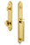 Grandeur Hardware - Arc One-Piece Handleset with D Grip and Circulaire Knob in Lifetime Brass - ARCDGRCIR - 843846