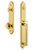 Grandeur Hardware - Arc One-Piece Handleset with D Grip and Circulaire Knob in Lifetime Brass - ARCDGRCIR - 843847