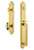 Grandeur Hardware - Arc One-Piece Handleset with D Grip and Eden Prairie Knob in Lifetime Brass - ARCDGREDN - 843907