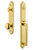 Grandeur Hardware - Arc One-Piece Handleset with D Grip and Fifth Avenue Knob in Lifetime Brass - ARCDGRFAV - 843966