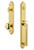 Grandeur Hardware - Arc One-Piece Handleset with D Grip and Fifth Avenue Knob in Lifetime Brass - ARCDGRFAV - 843967