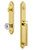 Grandeur Hardware - Arc One-Piece Dummy Handleset with D Grip and Fontainebleau Knob in Lifetime Brass - ARCDGRFON - 848602