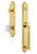 Grandeur Hardware - Arc One-Piece Handleset with D Grip and Hyde Park Knob in Lifetime Brass - ARCDGRHYD - 844149