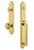 Grandeur Hardware - Arc One-Piece Dummy Handleset with D Grip and Windsor Knob in Lifetime Brass - ARCDGRWIN - 848777