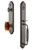 Grandeur Hardware - Arc One-Piece Handleset with F Grip and Baguette Amber Knob in Antique Pewter - ARCFGRBCA - 843413