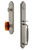 Grandeur Hardware - Arc One-Piece Handleset with F Grip and Baguette Amber Knob in Satin Nickel - ARCFGRBCA - 843441