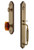 Grandeur Hardware - Arc One-Piece Handleset with F Grip and Baguette Amber Knob in Vintage Brass - ARCFGRBCA - 843469