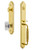 Grandeur Hardware - Arc One-Piece Handleset with F Grip and Baguette Clear Crystal Knob in Lifetime Brass - ARCFGRBCC - 843493