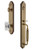 Grandeur Hardware - Arc One-Piece Handleset with F Grip and Baguette Clear Crystal Knob in Vintage Brass - ARCFGRBCC - 843529