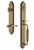 Grandeur Hardware - Arc One-Piece Handleset with F Grip and Bellagio Lever in Vintage Brass - ARCFGRBEL - 846758