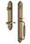 Grandeur Hardware - Arc One-Piece Handleset with F Grip and Bellagio Lever in Vintage Brass - ARCFGRBEL - 846763