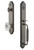 Grandeur Hardware - Arc One-Piece Handleset with F Grip and Biarritz Knob in Antique Pewter - ARCFGRBIA - 843540