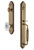 Grandeur Hardware - Arc One-Piece Dummy Handleset with F Grip and Biarritz Knob in Vintage Brass - ARCFGRBIA - 848416