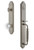 Grandeur Hardware - Arc One-Piece Handleset with F Grip and Bordeaux Knob in Satin Nickel - ARCFGRBOR - 843622