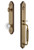 Grandeur Hardware - Arc One-Piece Handleset with F Grip and Bordeaux Knob in Vintage Brass - ARCFGRBOR - 843647