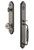Grandeur Hardware - Arc One-Piece Handleset with F Grip and Bouton Knob in Antique Pewter - ARCFGRBOU - 843659
