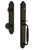 Grandeur Hardware - Arc One-Piece Handleset with F Grip and Bouton Knob in Timeless Bronze - ARCFGRBOU - 843695