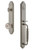 Grandeur Hardware - Arc One-Piece Dummy Handleset with F Grip and Bouton Knob in Satin Nickel - ARCFGRBOU - 848456