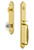 Grandeur Hardware - Arc One-Piece Handleset with F Grip and Burgundy Knob in Lifetime Brass - ARCFGRBUR - 843731