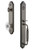 Grandeur Hardware - Arc One-Piece Handleset with F Grip and Burgundy Knob in Antique Pewter - ARCFGRBUR - 843720