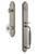 Grandeur Hardware - Arc One-Piece Handleset with F Grip and Burgundy Knob in Satin Nickel - ARCFGRBUR - 843745