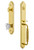 Grandeur Hardware - Arc One-Piece Dummy Handleset with F Grip and Chambord Knob in Lifetime Brass - ARCFGRCHM - 848501