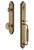 Grandeur Hardware - Arc One-Piece Dummy Handleset with F Grip and Circulaire Knob in Vintage Brass - ARCFGRCIR - 848541