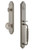 Grandeur Hardware - Arc One-Piece Dummy Handleset with F Grip and Circulaire Knob in Satin Nickel - ARCFGRCIR - 848531