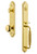 Grandeur Hardware - Arc One-Piece Handleset with F Grip and Fifth Avenue Knob in Lifetime Brass - ARCFGRFAV - 843972