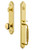 Grandeur Hardware - Arc One-Piece Dummy Handleset with F Grip and Fifth Avenue Knob in Lifetime Brass - ARCFGRFAV - 848576