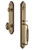 Grandeur Hardware - Arc One-Piece Dummy Handleset with F Grip and Grande Victorian Knob in Vintage Brass - ARCFGRGVC - 848641