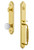 Grandeur Hardware - Arc One-Piece Dummy Handleset with F Grip and Hyde Park Knob in Lifetime Brass - ARCFGRHYD - 848651