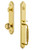 Grandeur Hardware - Arc One-Piece Handleset with F Grip and Parthenon Knob in Lifetime Brass - ARCFGRPAR - 844212