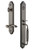 Grandeur Hardware - Arc One-Piece Handleset with F Grip and Portofino Lever in Antique Pewter - ARCFGRPRT - 847020