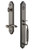 Grandeur Hardware - Arc One-Piece Handleset with F Grip and Portofino Lever in Antique Pewter - ARCFGRPRT - 847023