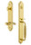 Grandeur Hardware - Arc One-Piece Dummy Handleset with F Grip and Portofino Lever in Lifetime Brass - ARCFGRPRT - 849818