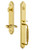 Grandeur Hardware - Arc One-Piece Dummy Handleset with F Grip and Portofino Lever in Lifetime Brass - ARCFGRPRT - 849822
