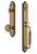 Grandeur Hardware - Arc One-Piece Handleset with F Grip and Soleil Knob in Vintage Brass - ARCFGRSOL - 844368